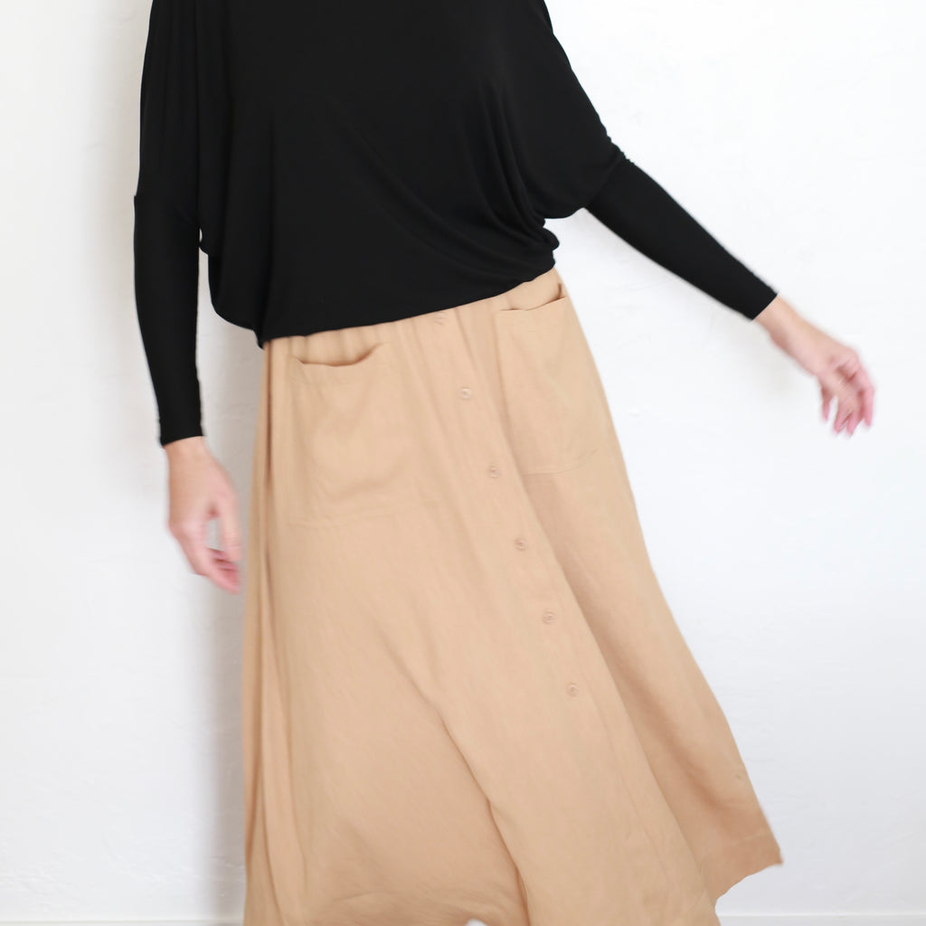 Crepe Button Down | Camel [Final Sale]