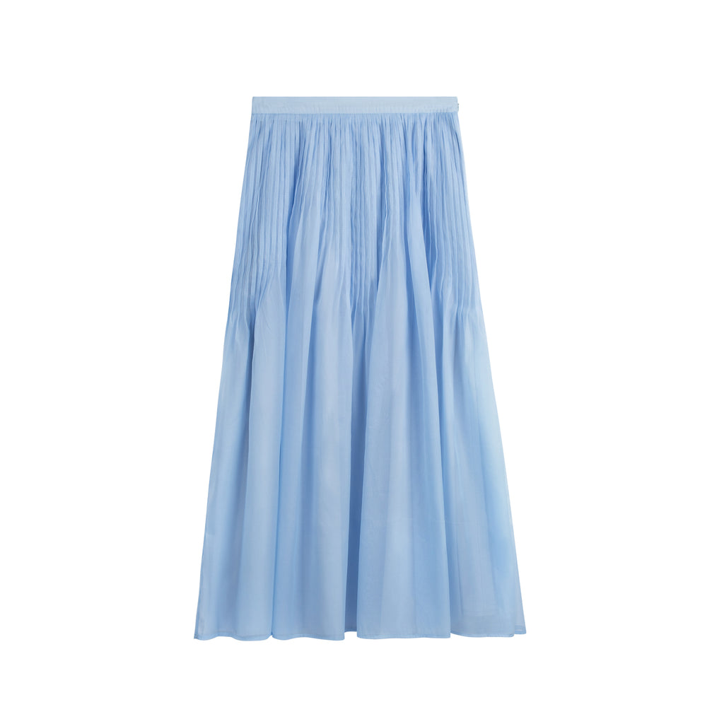 Pleated Chiffon Skirt | Light Blue [Final Sale]