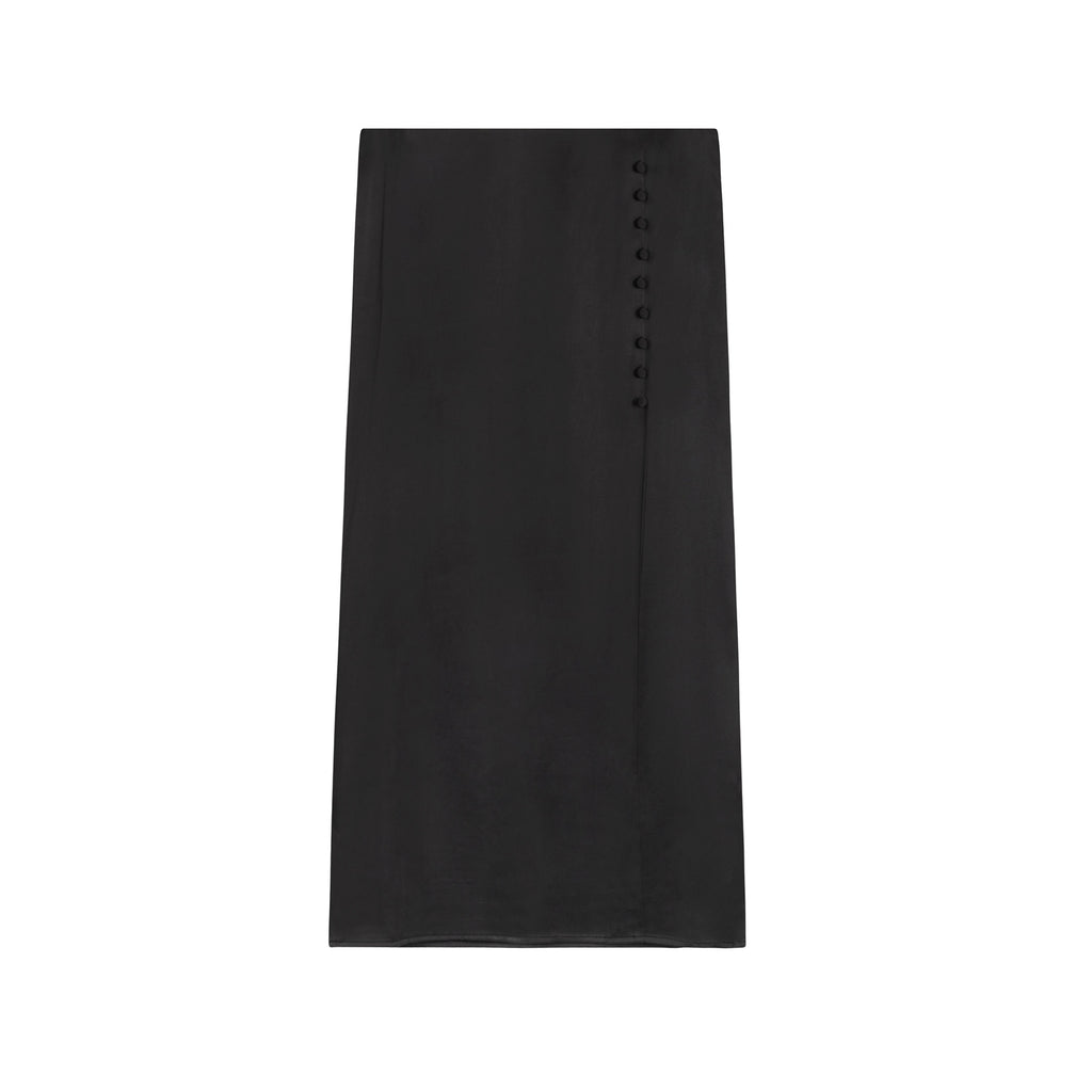 Accented Satin Skirt | Black [Final Sale]