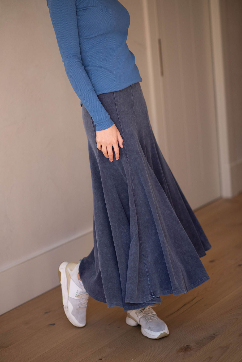 Acid Washed Panel Skirt | Blue [Final Sale]
