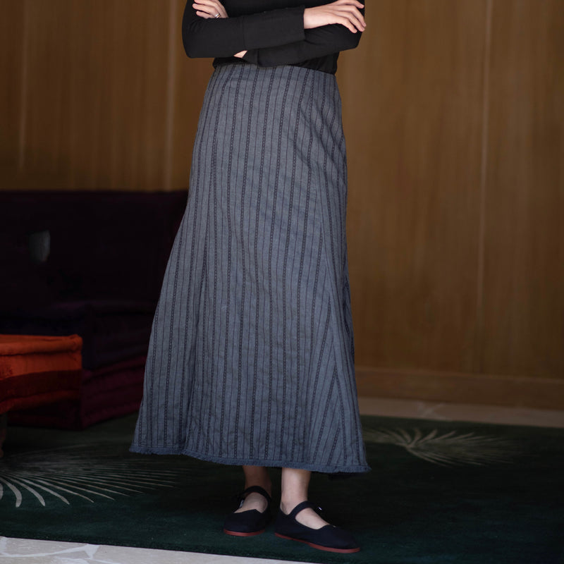 Detailed Chambray Skirt | Black [Final Sale]
