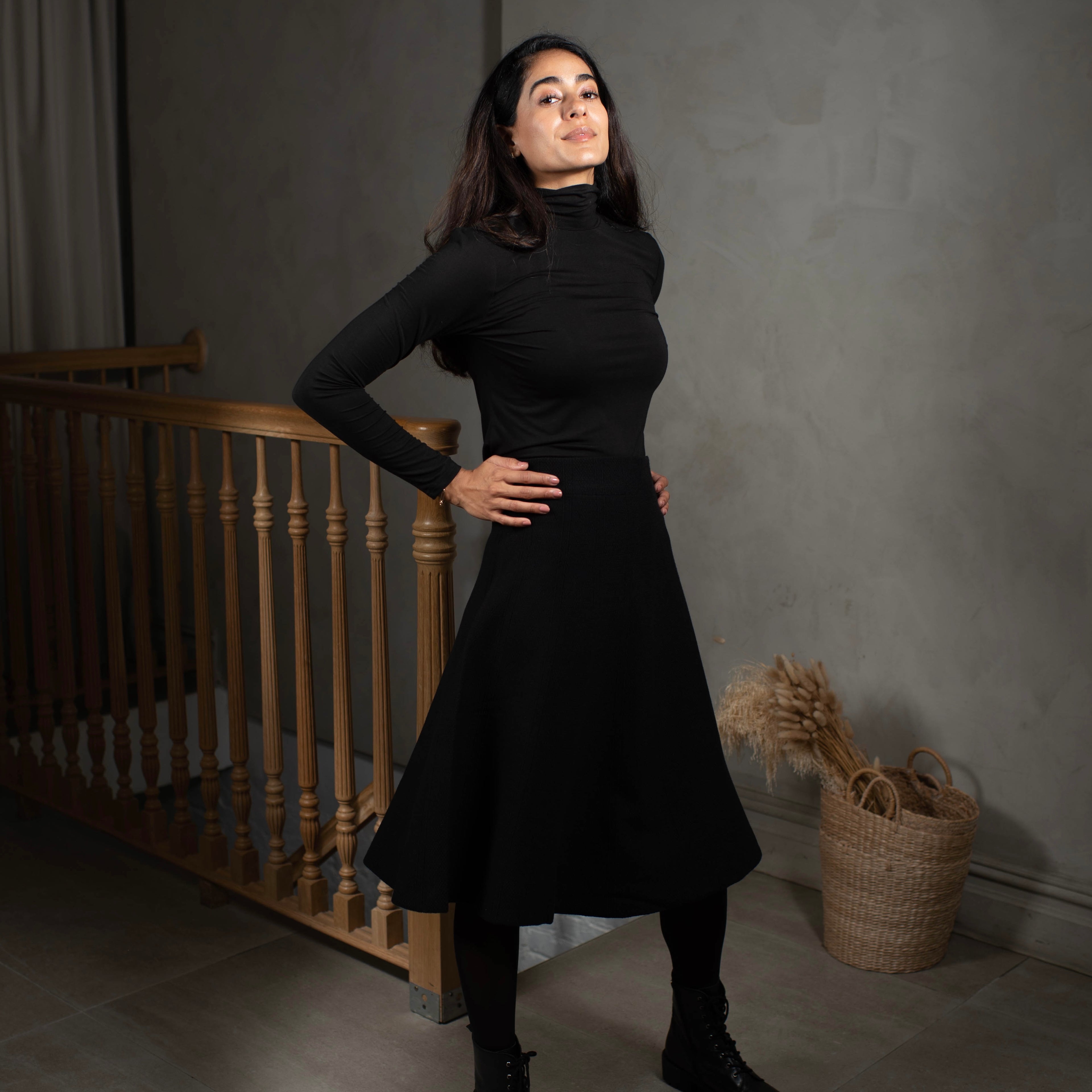 Textured Skater Skirt [Final Sale]