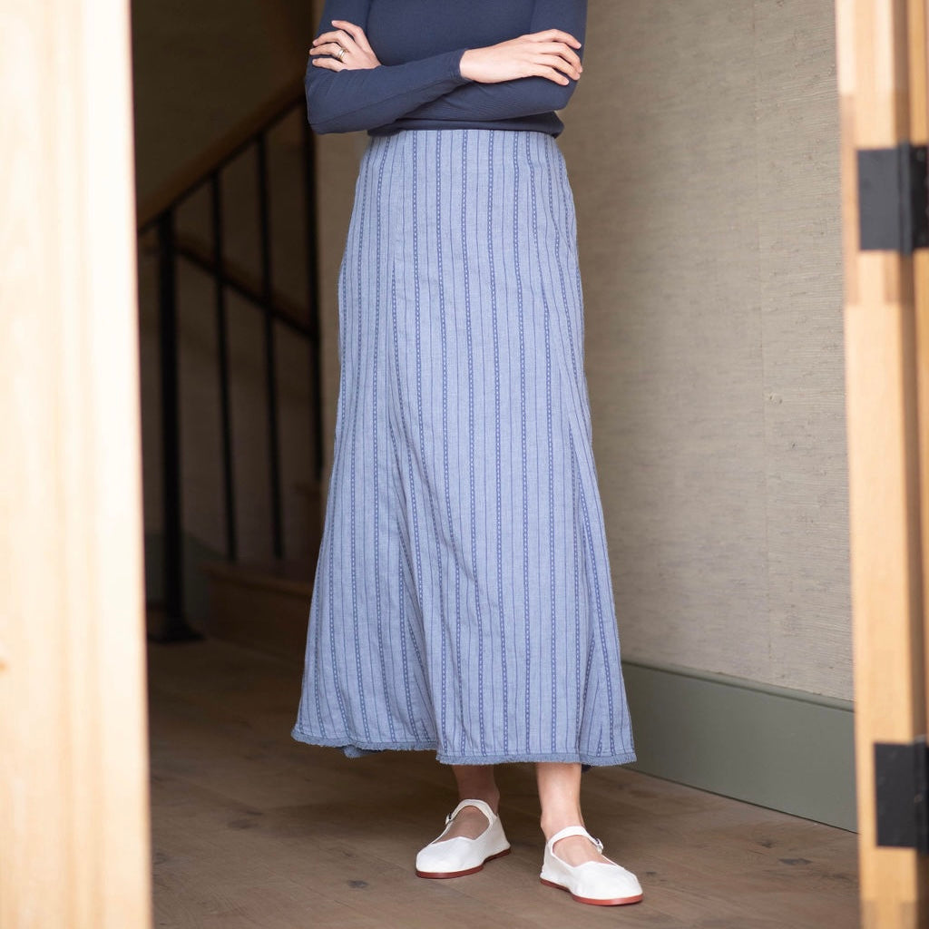 Detailed Chambray Skirt | Blue [Final Sale] – C'Moi