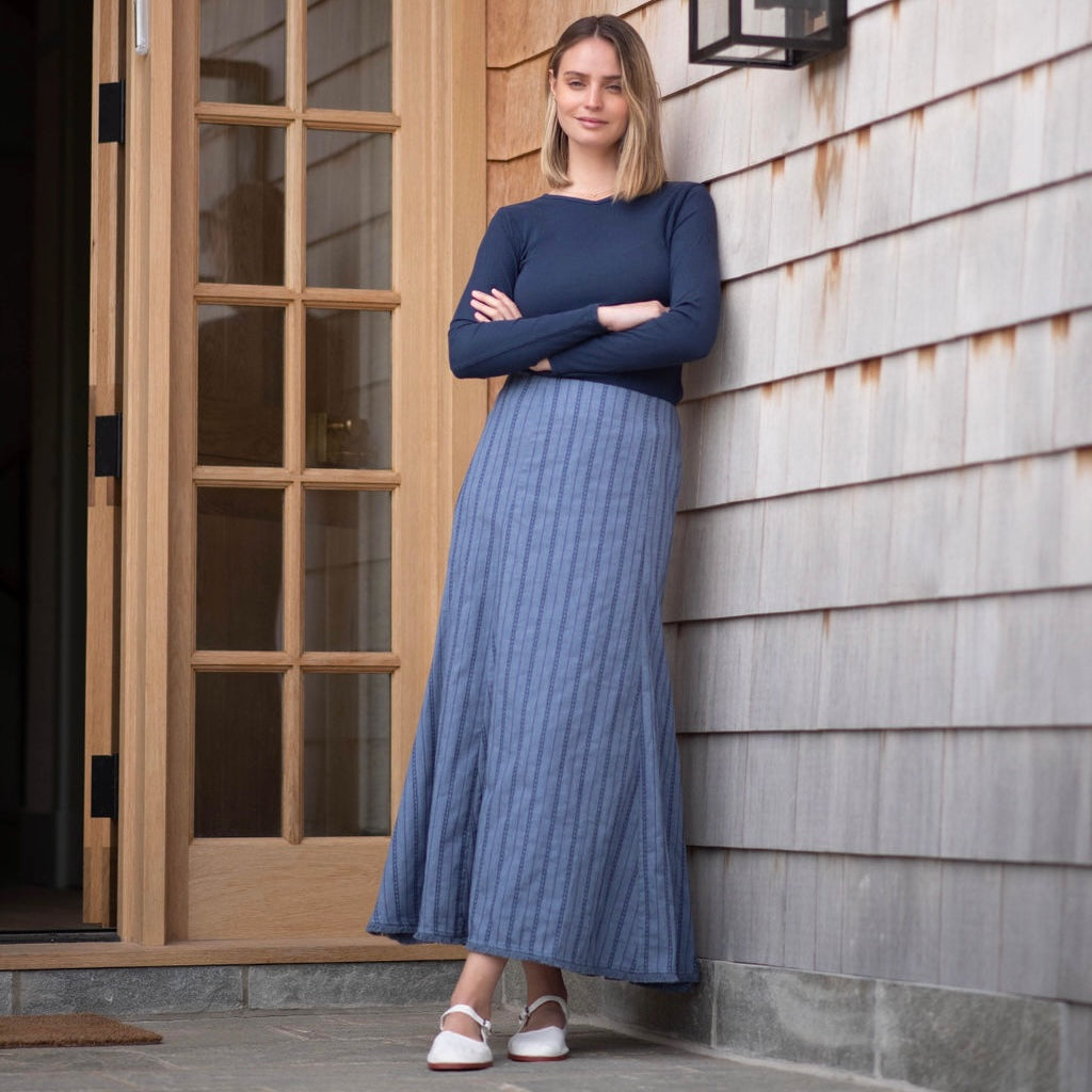 Detailed Chambray Skirt | Blue [Final Sale]