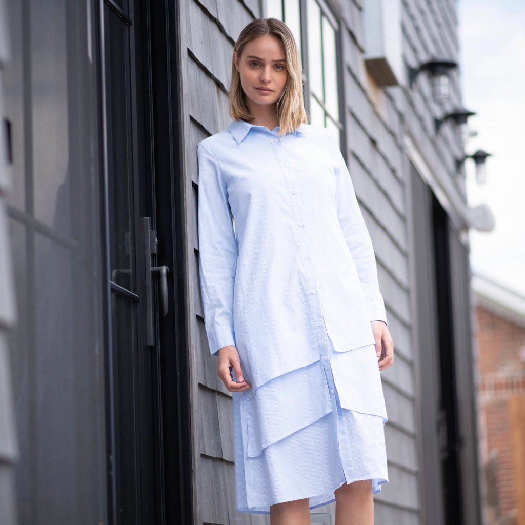 white ruffle shirt dress Simone Rocha: White Puff Sleeve Ruffle Frill Trim Shirt Midi Dress